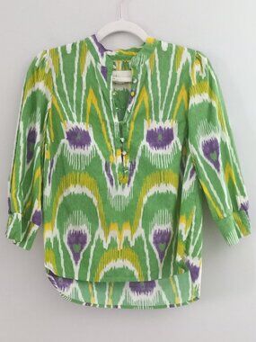 ANTHROPOLOGIE patterned 100% cotton blouse
